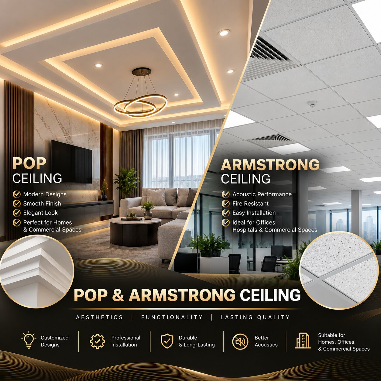 POP and Armstrong Ceiling Services